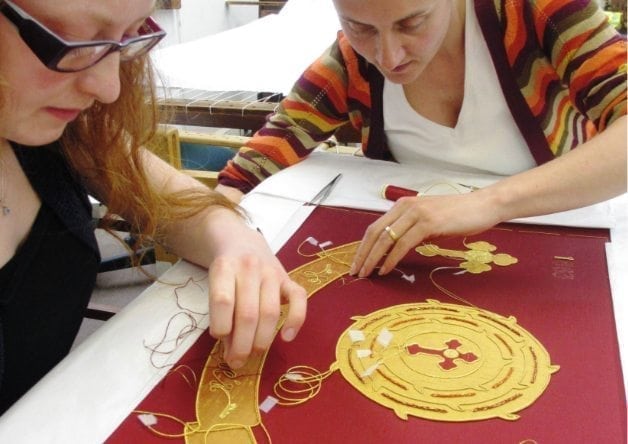 Transfer of Embroideries at Royal school of needlework