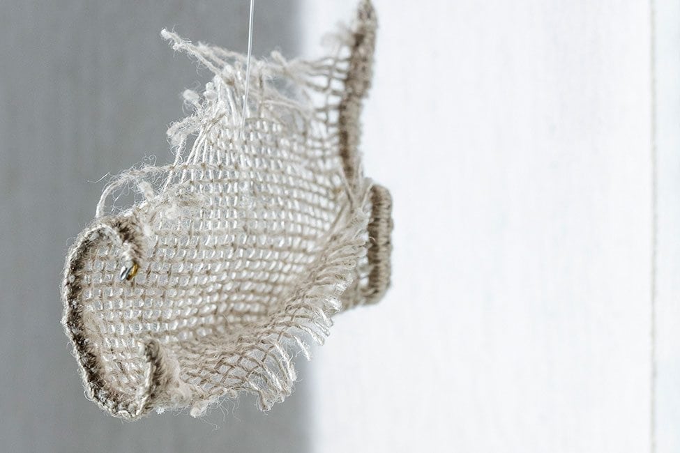 Hand embroided contemporary raised work by Charis Bailey
