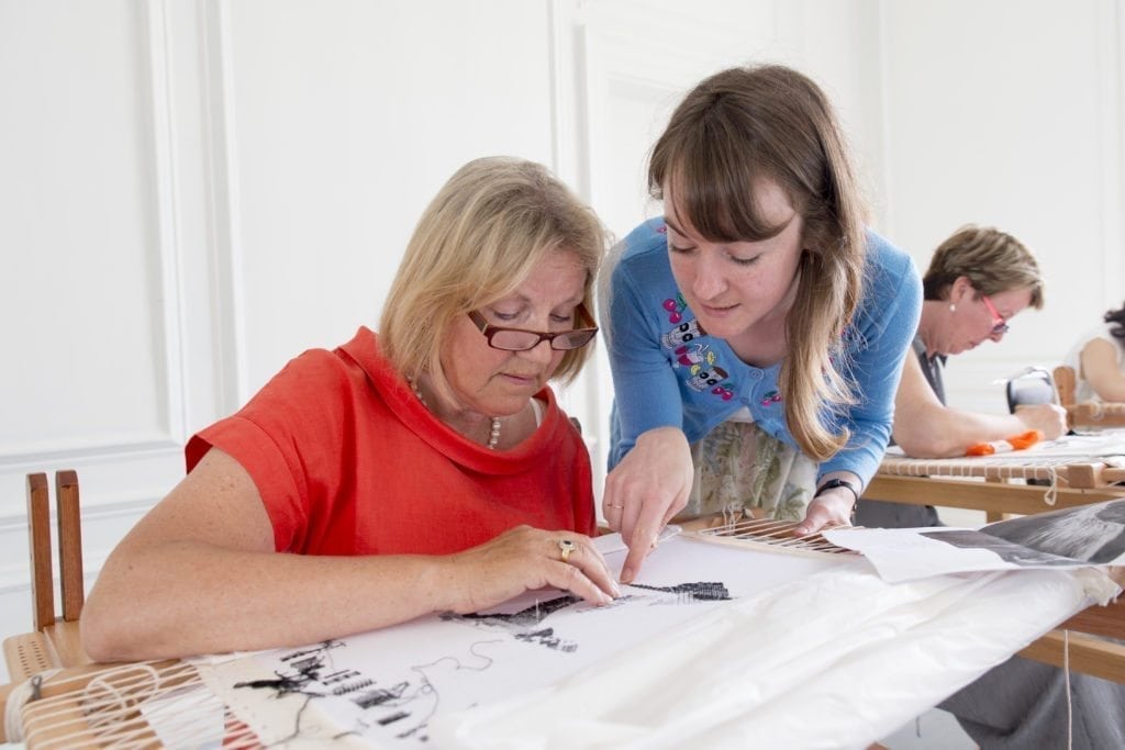 help teach people to embroider at the royal school of needlework