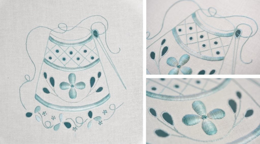 Broderie Anglaise Using Colour Thimble