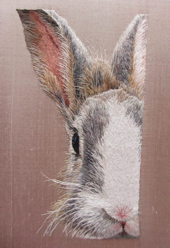 silk shaded rabbit by rsn silk shading course student