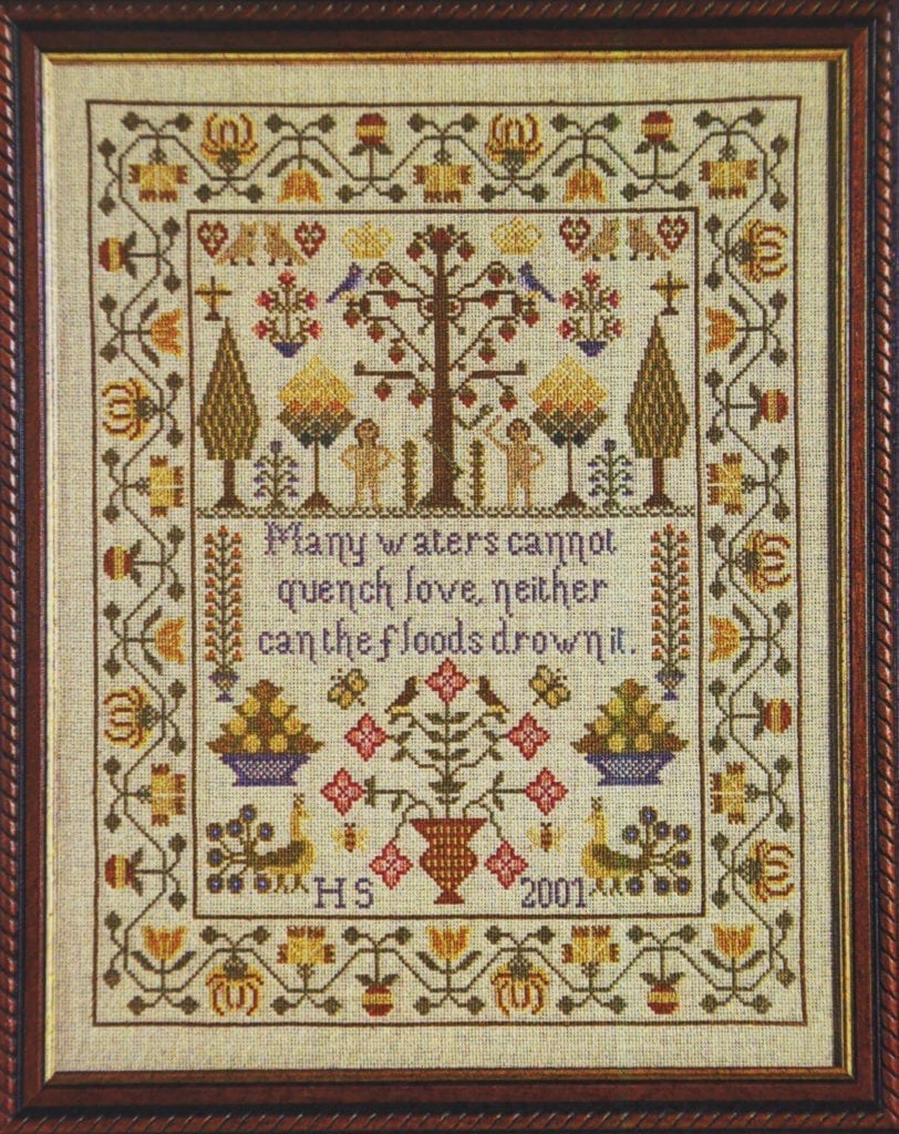 Adam and Eve Sampler Counted Cross Stitch Kit - Royal School of Needlework