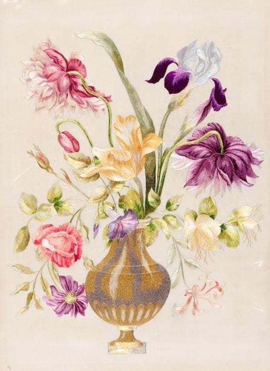 Flower Arrangement in Silk Shading Greetings Card