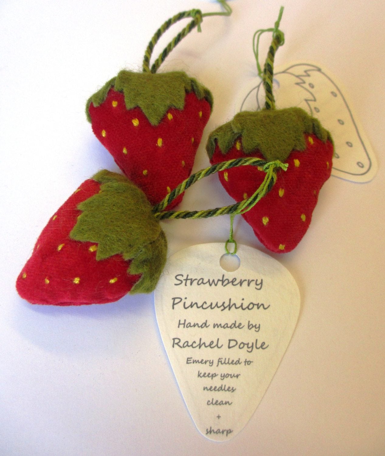 Strawberry Needle Cleaner by Rachel Doyle - Royal School of Needlework