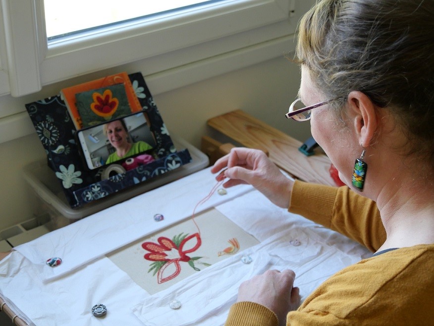 online embroidery lessons from home with the RSN