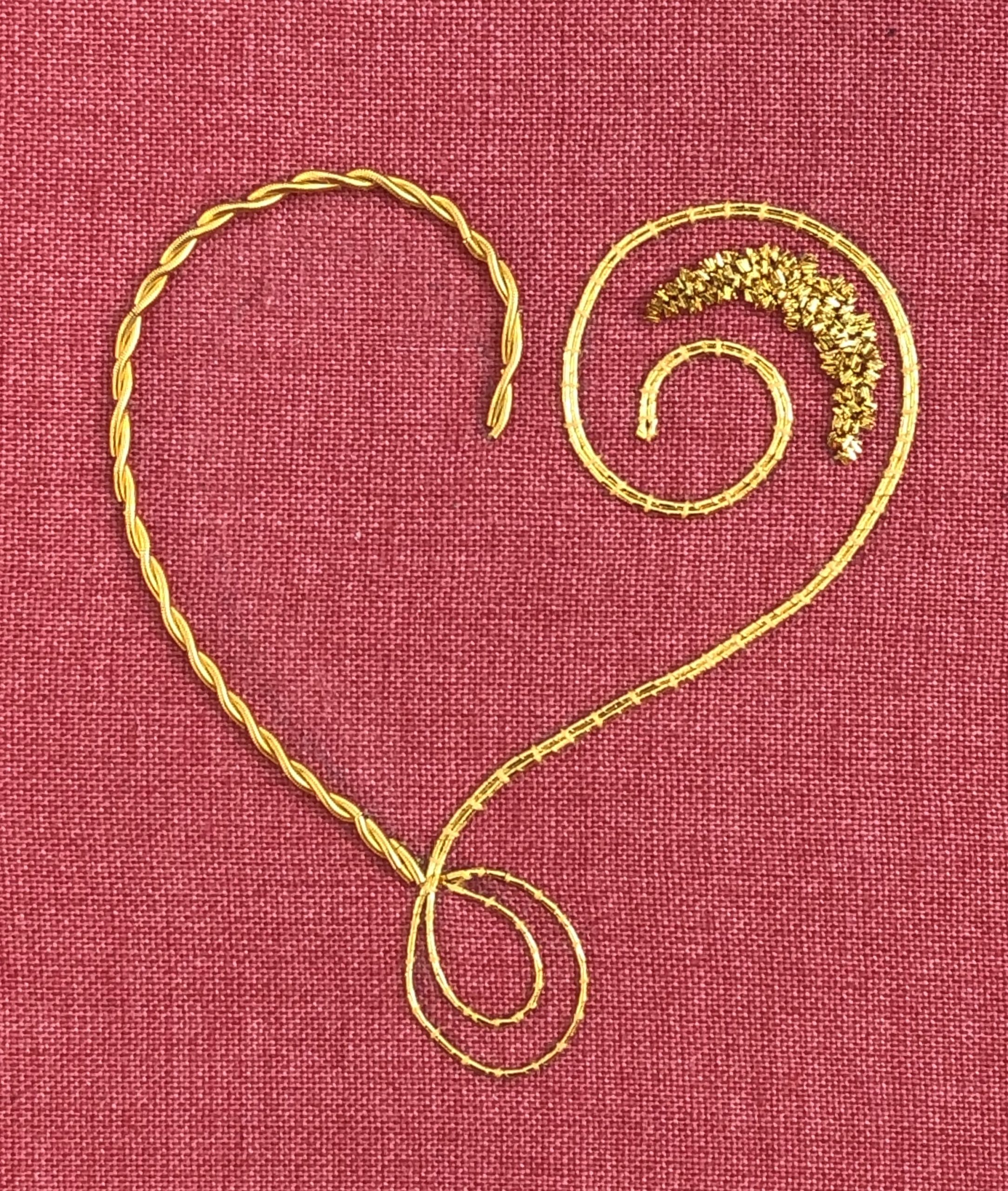 Have a Heart…Embroidered with Flowers & Goldwork –