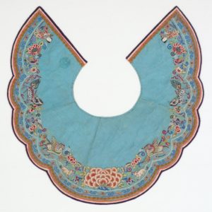 Hand stitched blue ornate piece