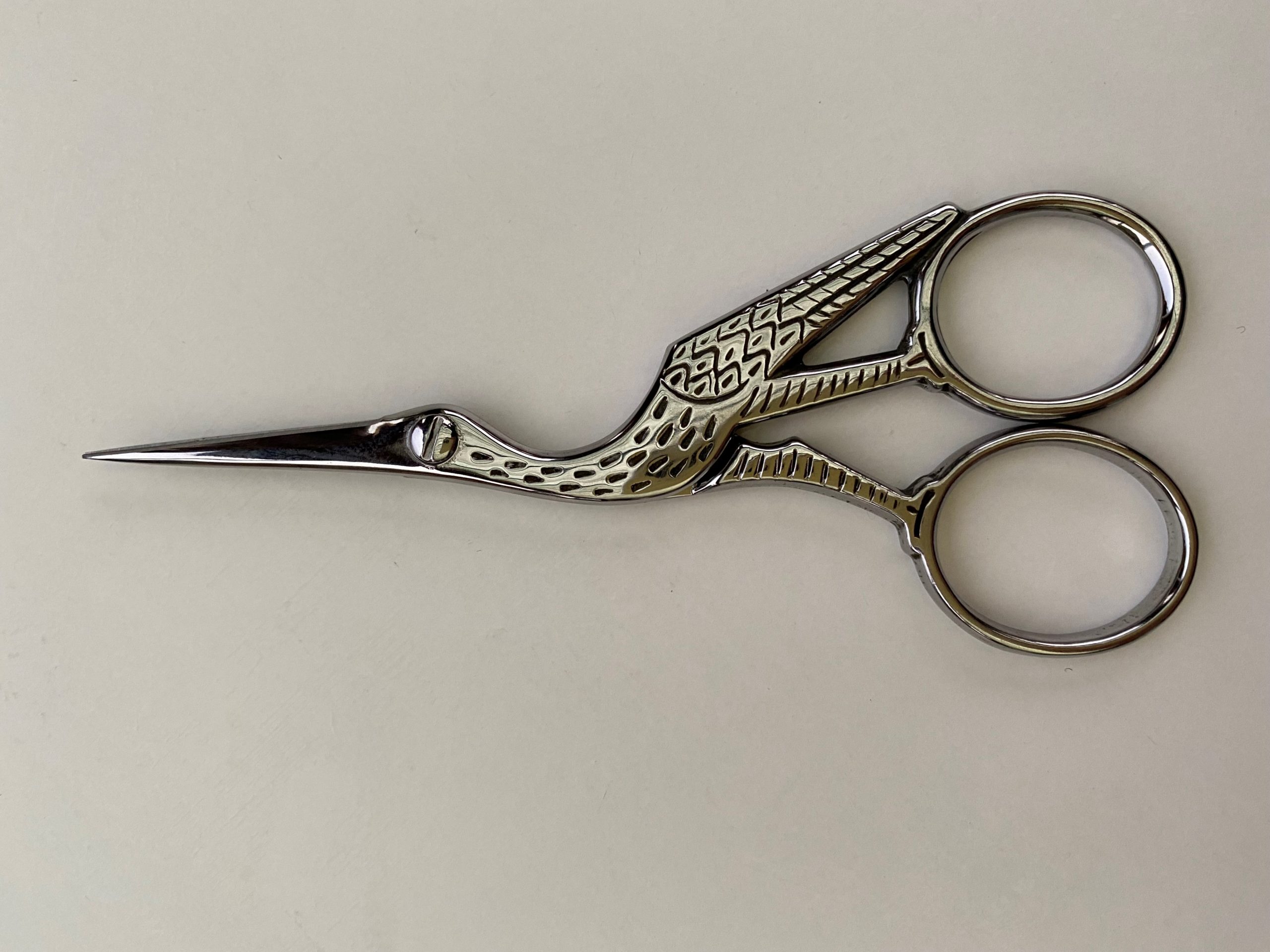 Antique Stork embroidery scissors