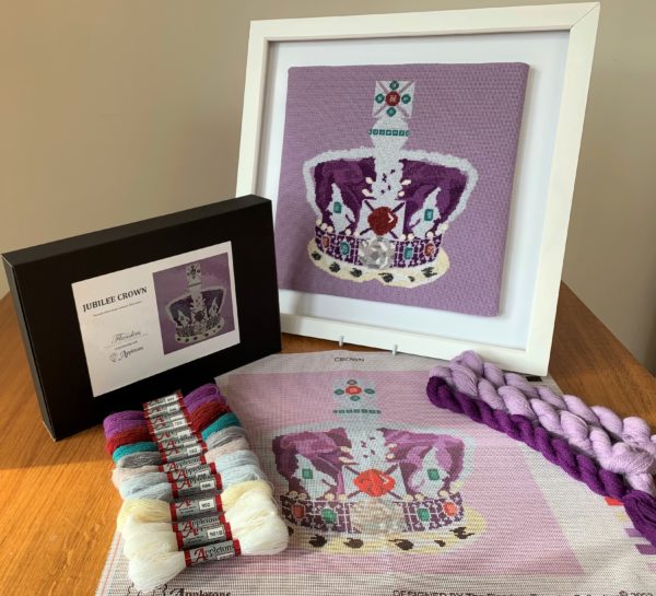 The Jubilee Crown Needlepoint Kit Contents Frame
