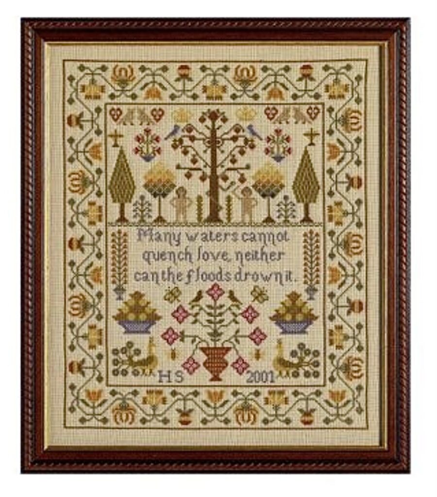 Adam and Eve Sampler Counted Cross Stitch Kit - Royal School of Needlework