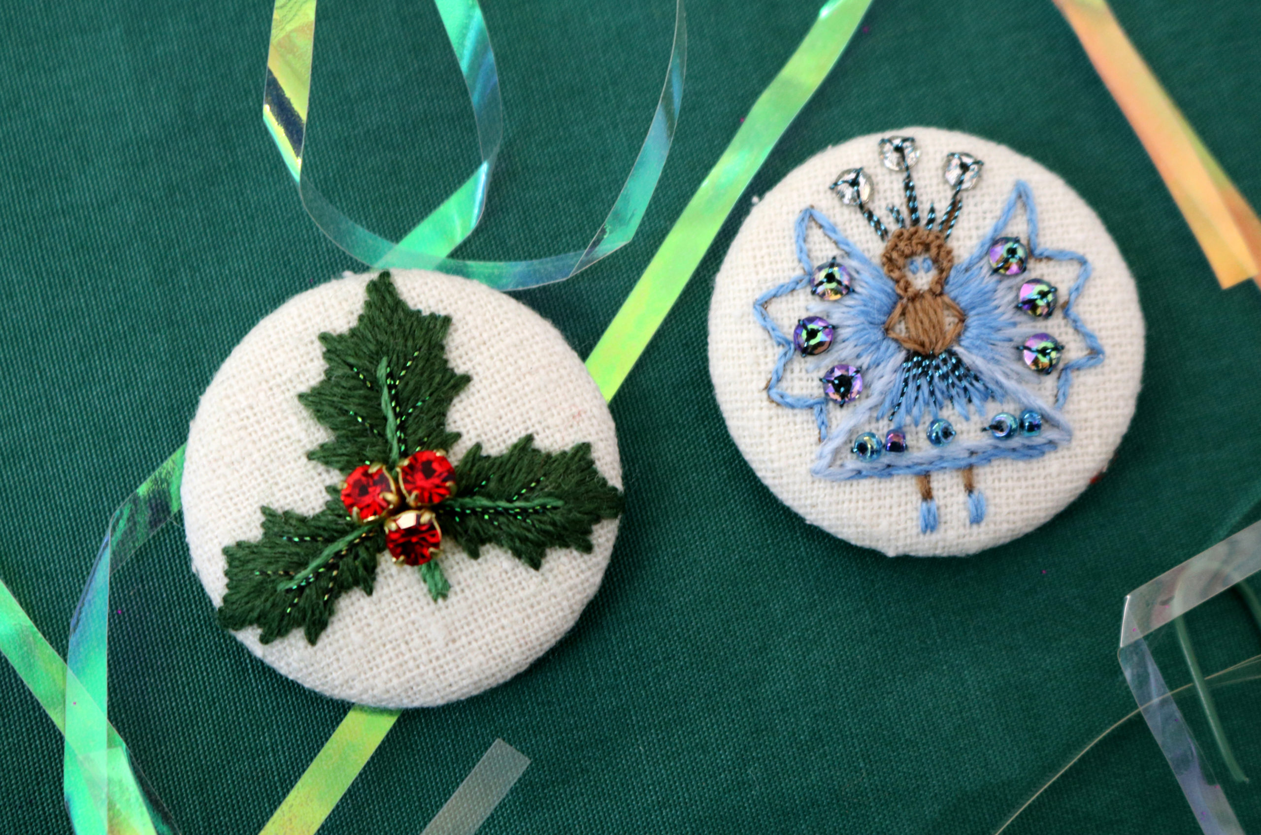 Christmas Mistletoe Bauble Embroidery Kit - Royal School of Needlework