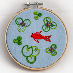 koi pond embroidery