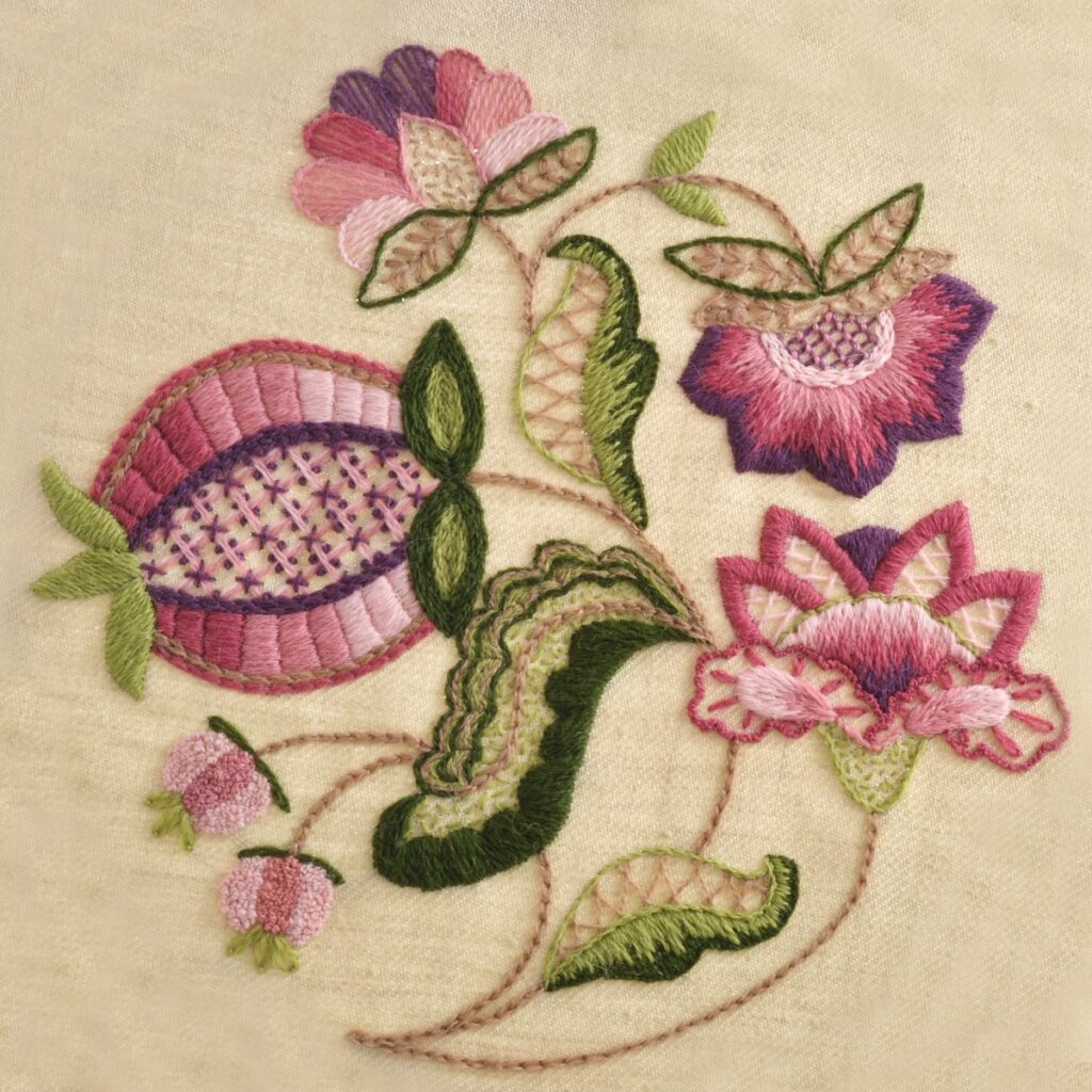 Crewelwork Pomegranate by Helen Richman - Royal School of Needlework