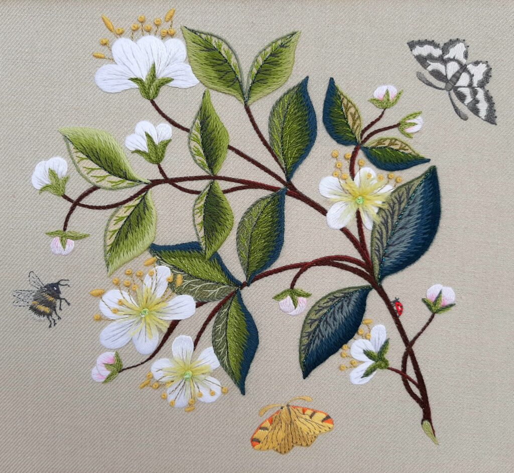 RSN Exclusive Myrtle Blossom by Nicola Jarvis - Royal School of Needlework