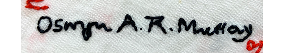 Oswyn A R Murray Embroidered Signature
