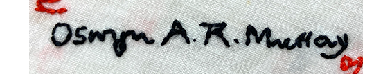 Oswyn A R Murray Embroidered Signature