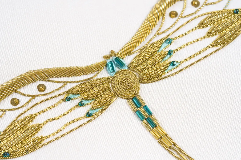 HCP26065 Dragonfly in Metal Threads and Beadwork.2