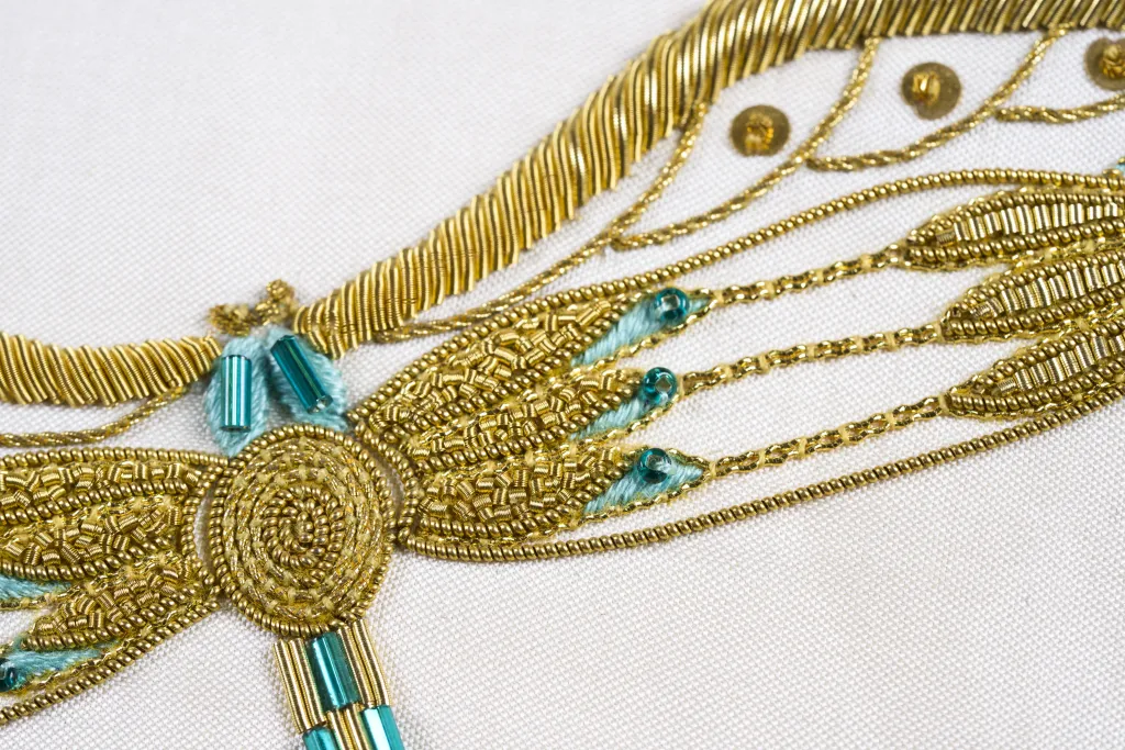 HCP26065 Dragonfly in Metal Threads and Beadwork.3