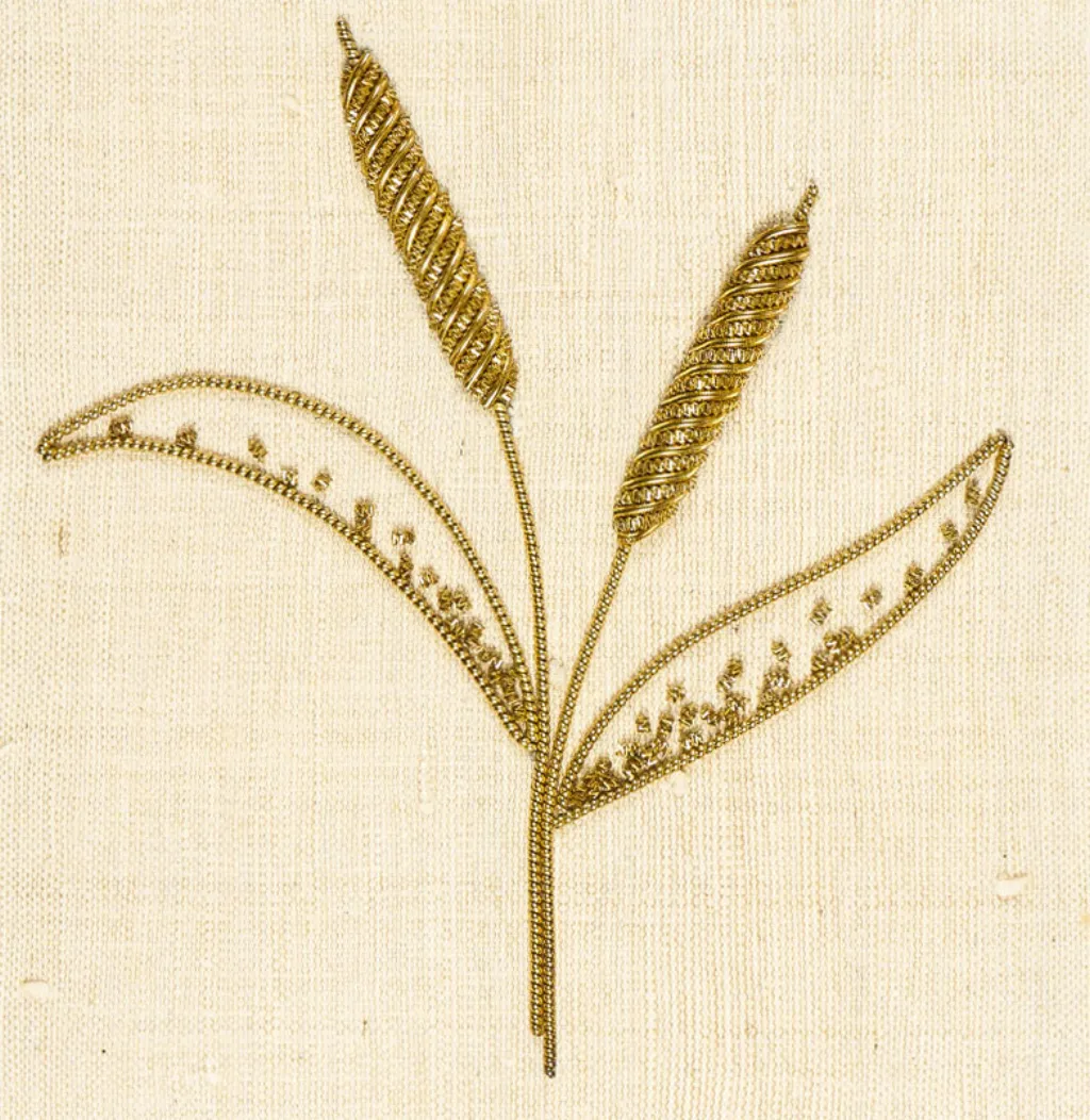 HCP26066 Harvest Wheat in Goldwork Embroidery.1