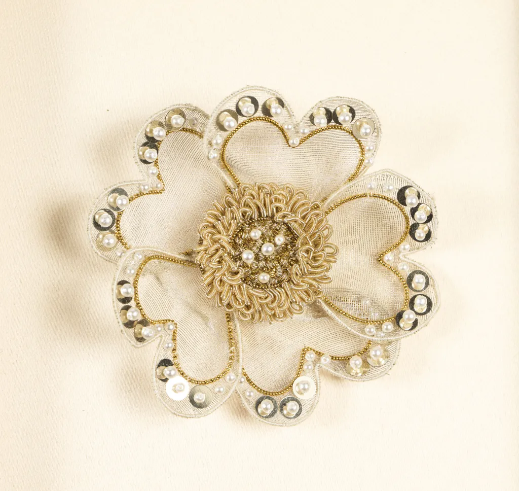 HCP26071 Contemporary 3D Flower in Raised Work and Goldwork.2